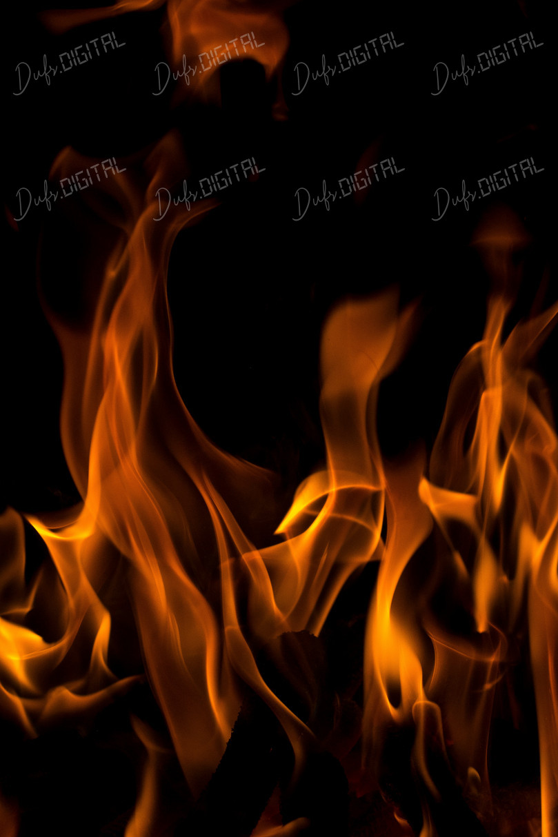 Flames on Black Background