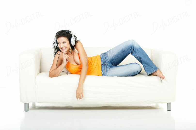Relaxing Woman Listening Music
