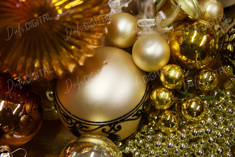 Golden Christmas Ornaments