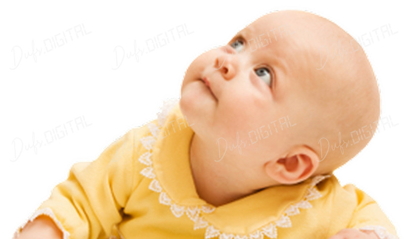Curious Baby Looking Up