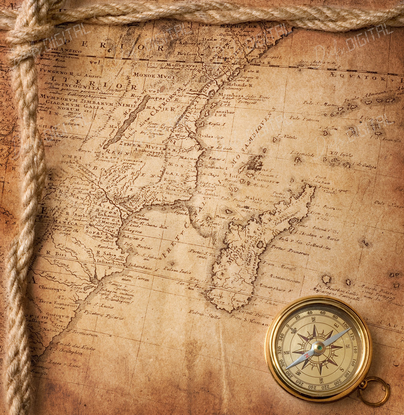 Vintage Map and Compass