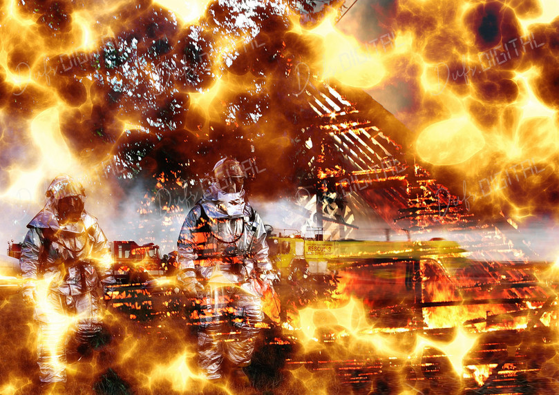 Heroic Firefighters in Action
