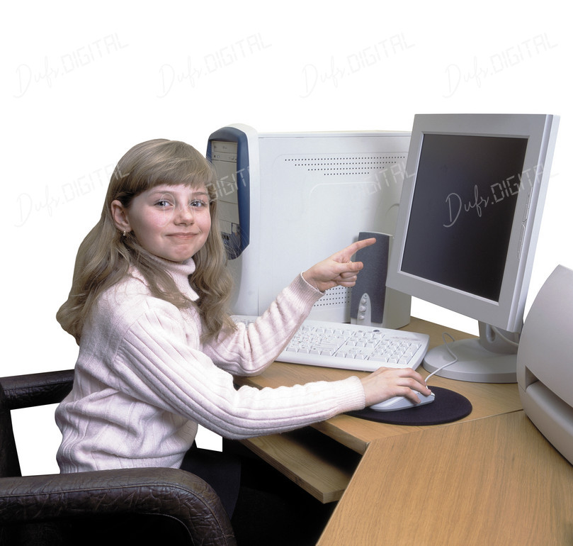 Young Girl at Computer