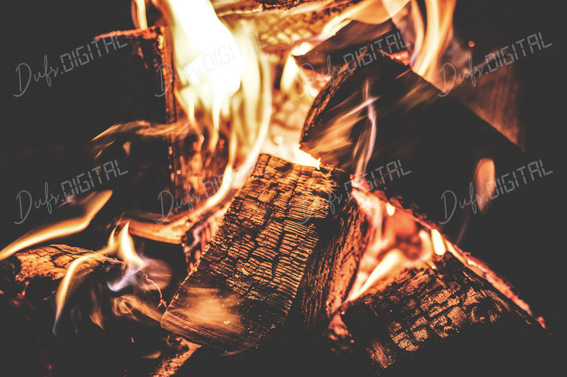 Burning Firewood Flames