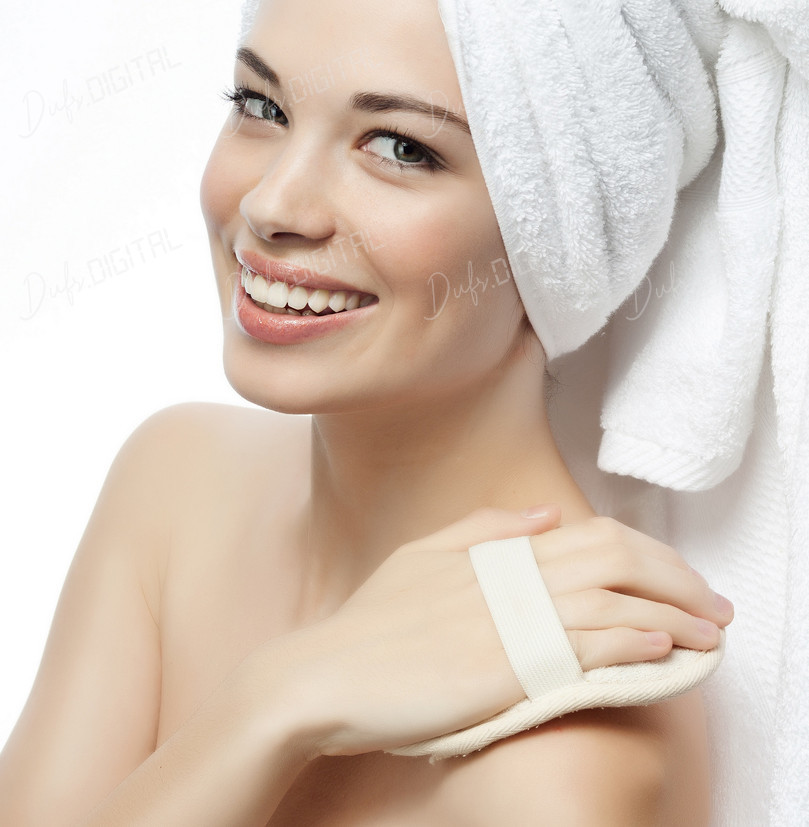 Smiling Woman with Towel