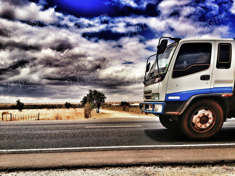 Truck on Empty Road