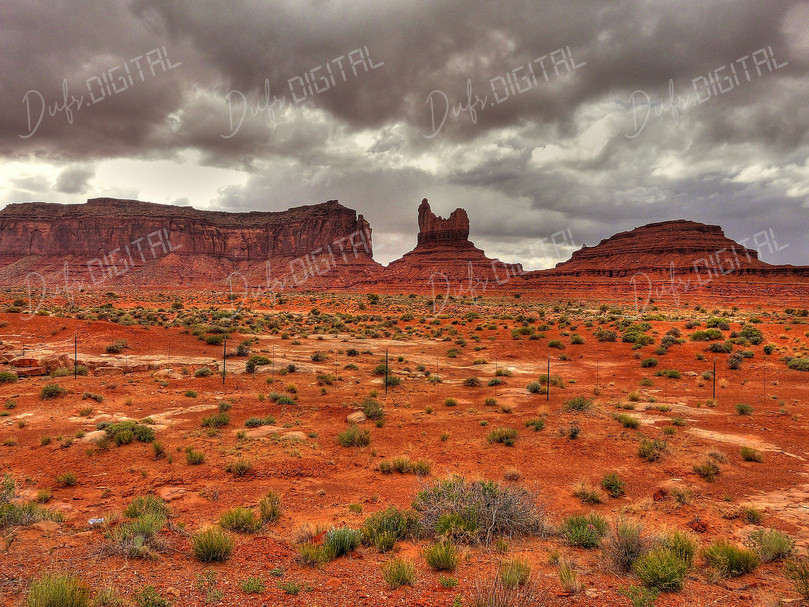 Desert Landscape under Clouds