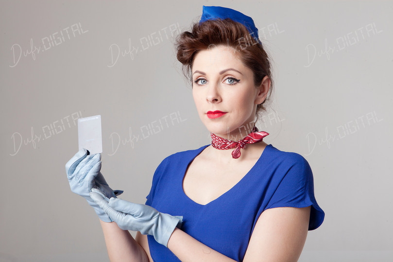 Vintage Flight Attendant Pose