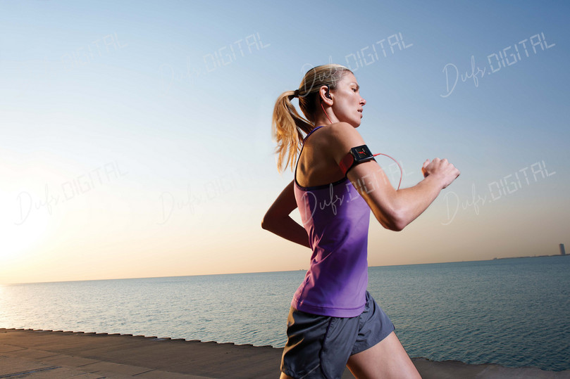 Running Woman at Sunset
