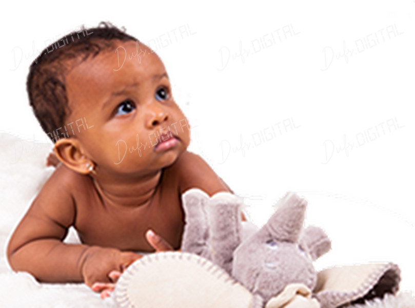 Curious Baby with Toy