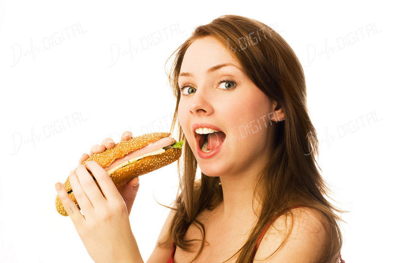Woman Eating Sandwich