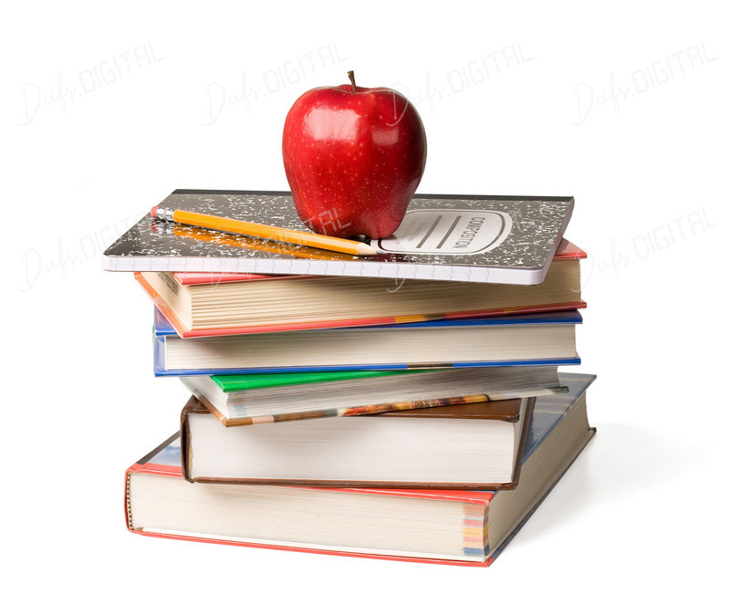 Apple on Stack of Books