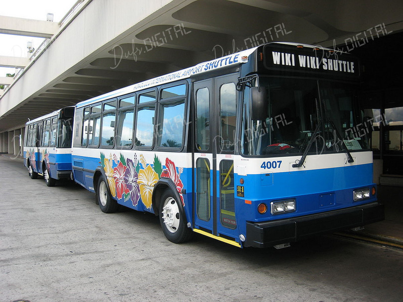 Colorful Airport Shuttle Bus