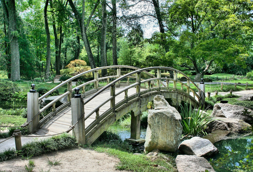 Serene Garden Bridge
