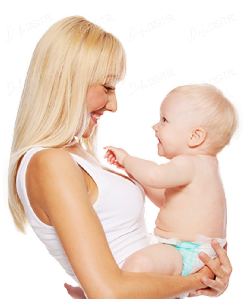 Joyful Mother and Baby