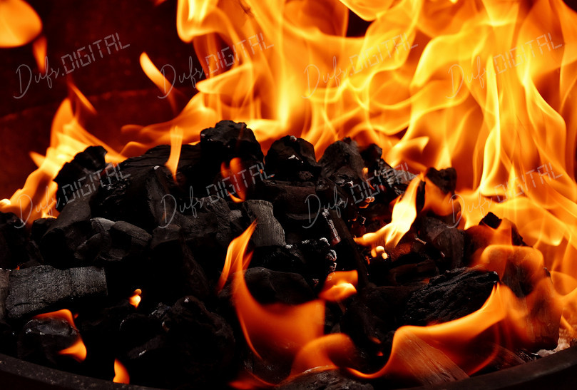 Burning Charcoal Flames
