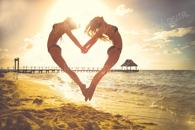 Joyful Beach Hearts
