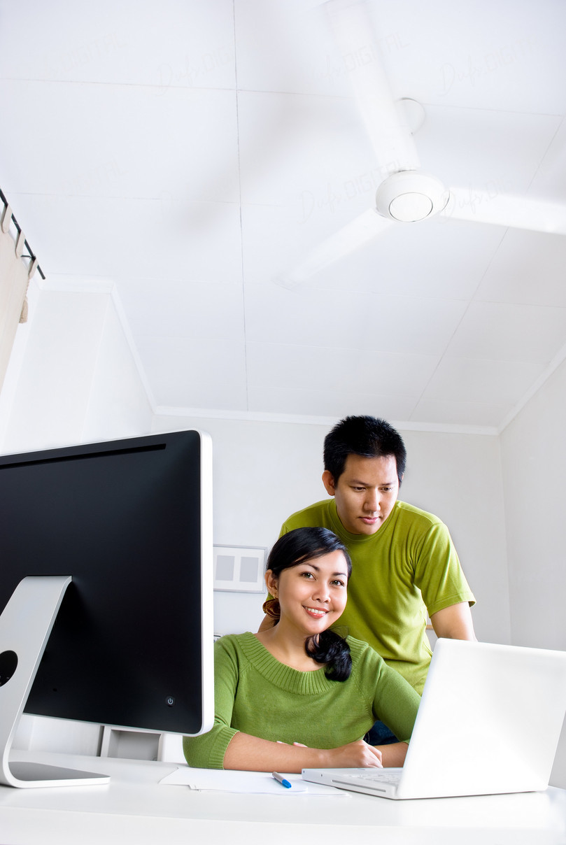 Working Together at Desk