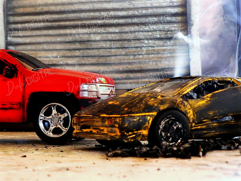Toy Cars Collision Scene