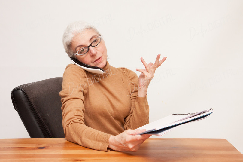 Elderly Woman on Phone
