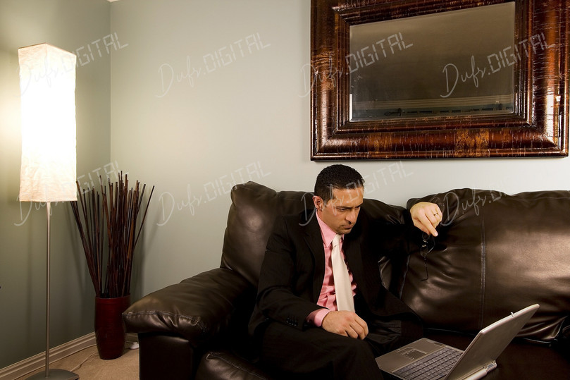 Businessman Working Late