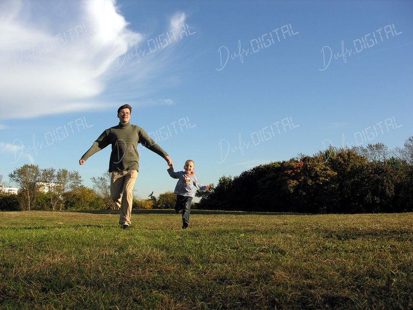 Father and Child Running