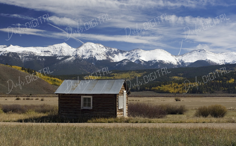 Snow-Capped Mountain Cabin