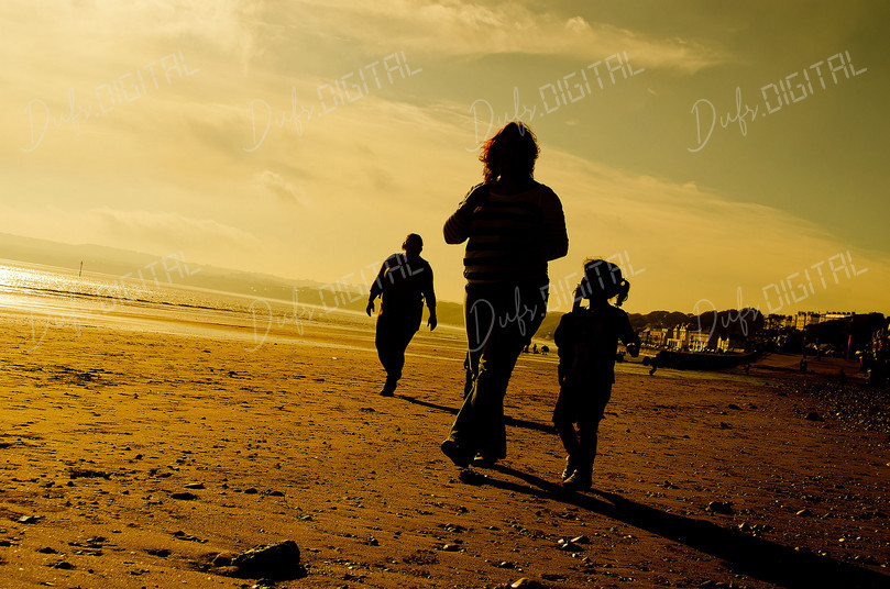 Beach Walk Silhouettes