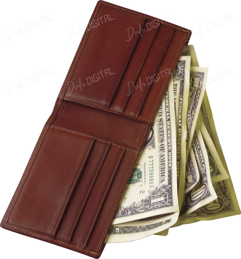 Leather Wallet with Cash