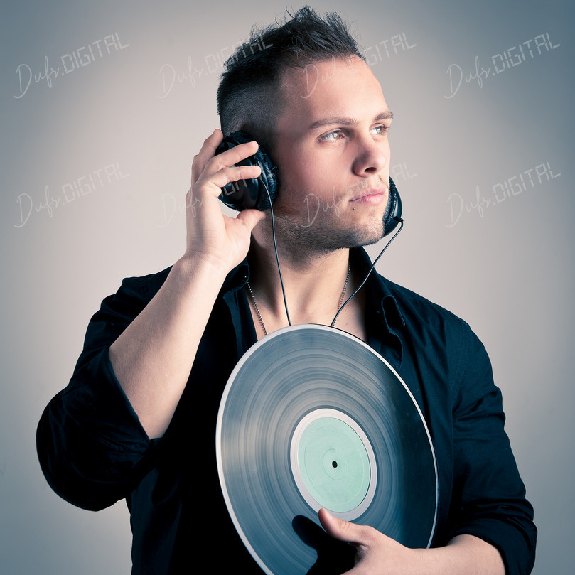 DJ with Vinyl Record