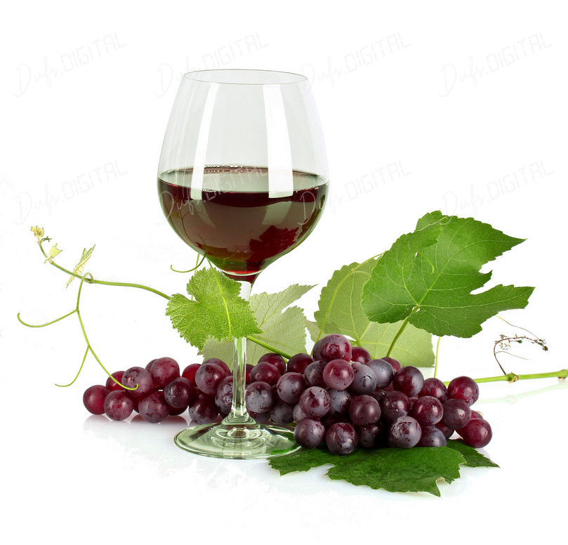 Wine Glass and Grapes