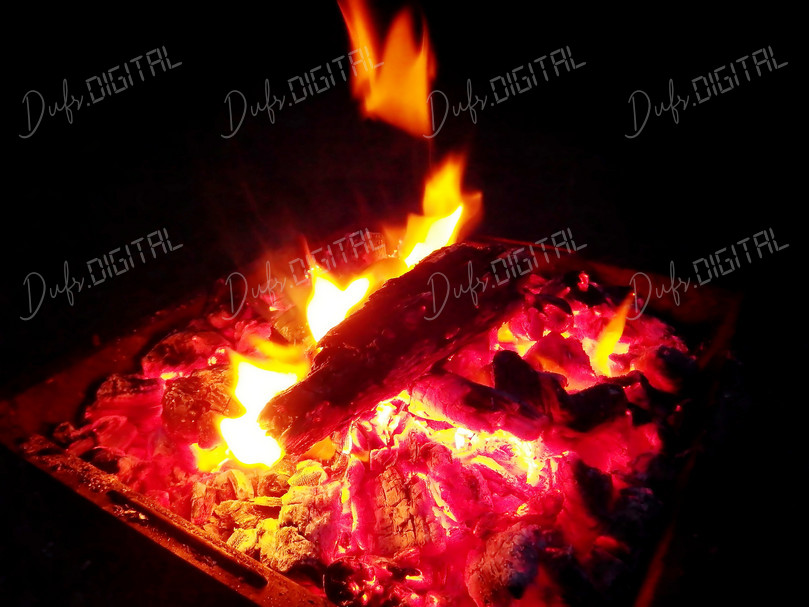 Glowing Campfire Flames