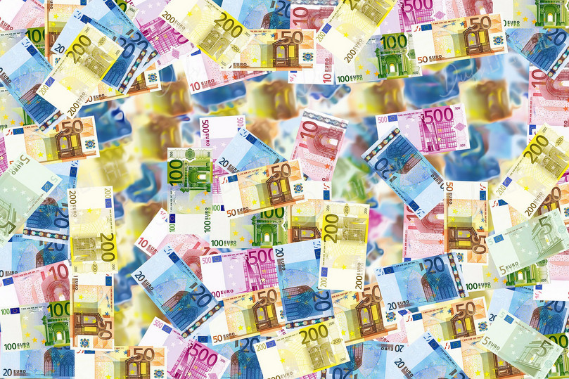 Colorful Euro Banknotes