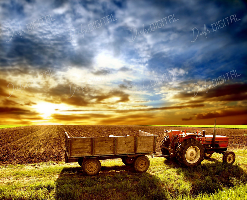 Tractor at Dusk