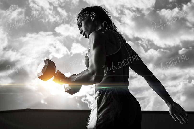 Strong Woman with Dumbbell