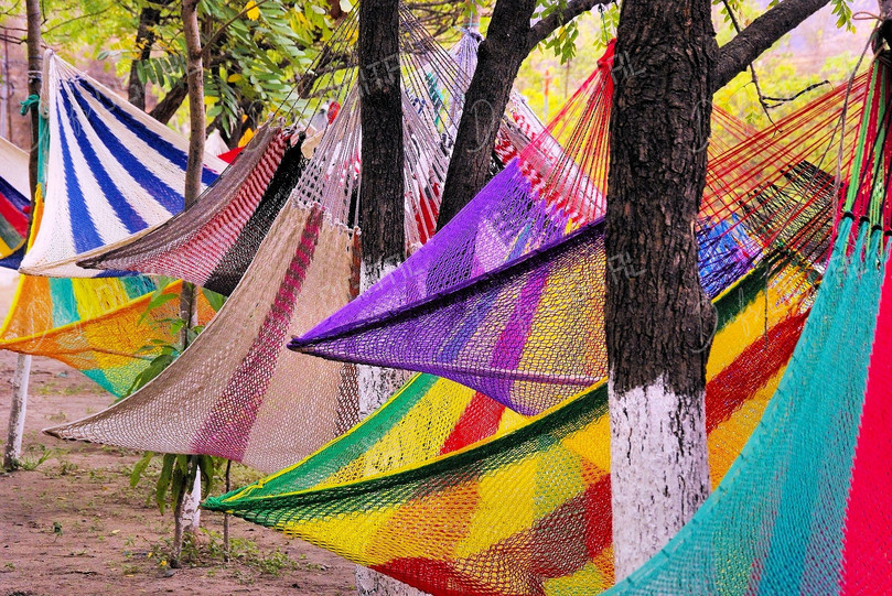 Colorful Hammocks Outdoors