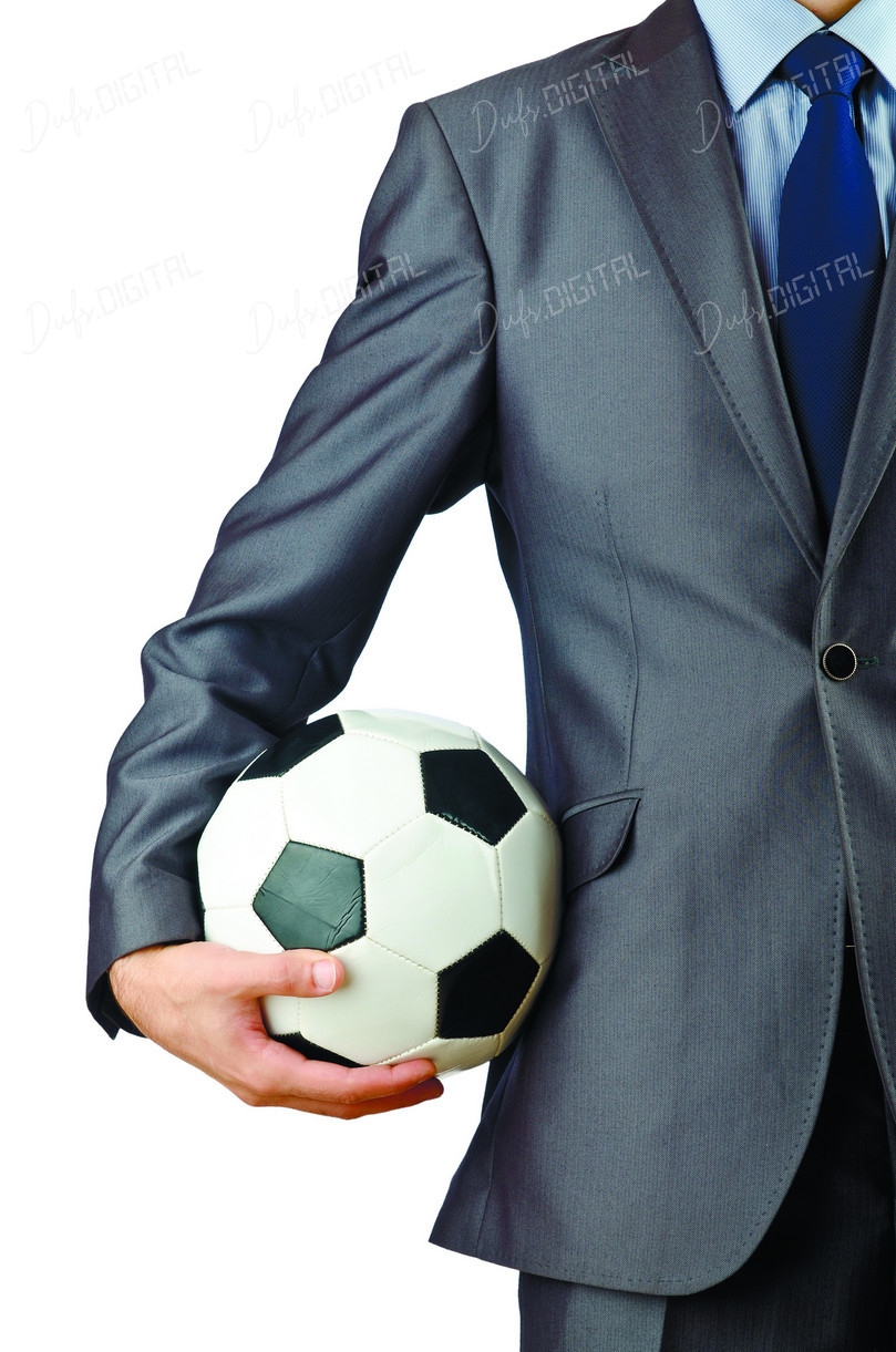 Businessman Holding Soccer Ball