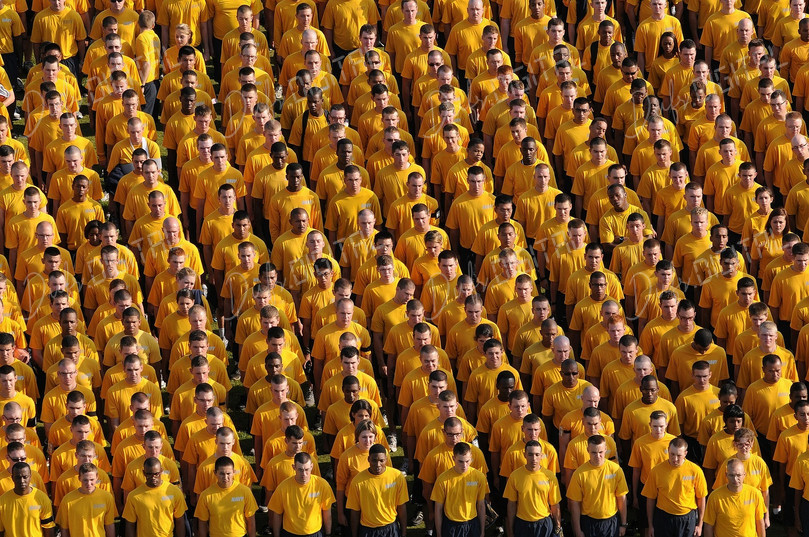 Crowd in Yellow Shirts