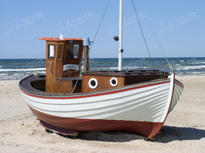 Colorful Beach Fishing Boat