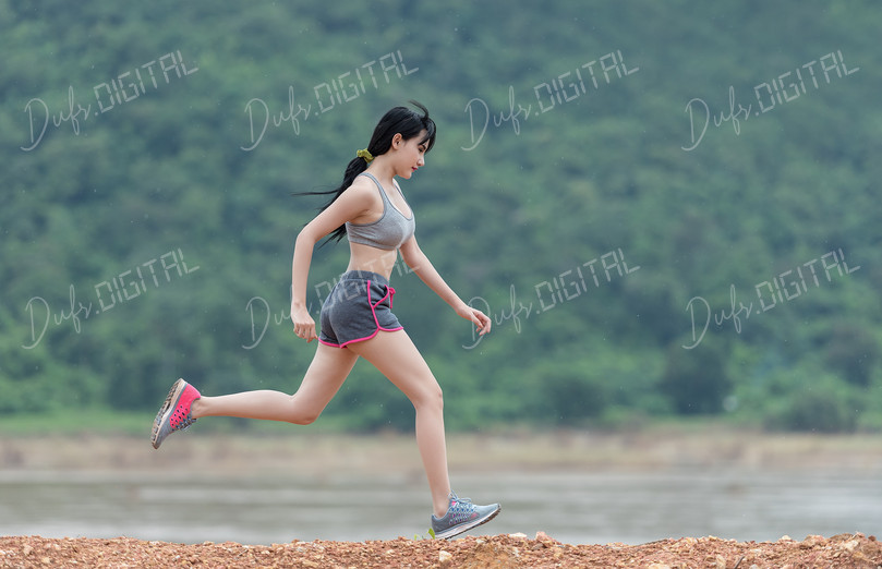 Running Woman in Nature