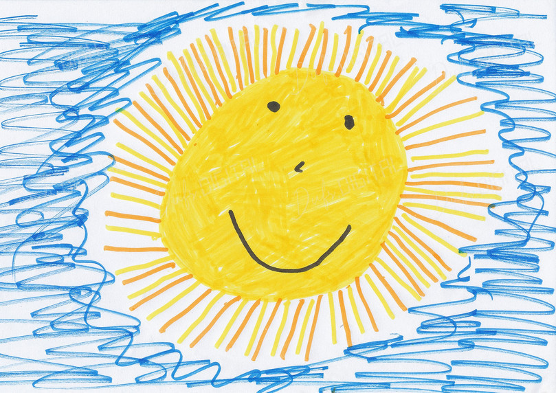 Smiling Sun Drawing