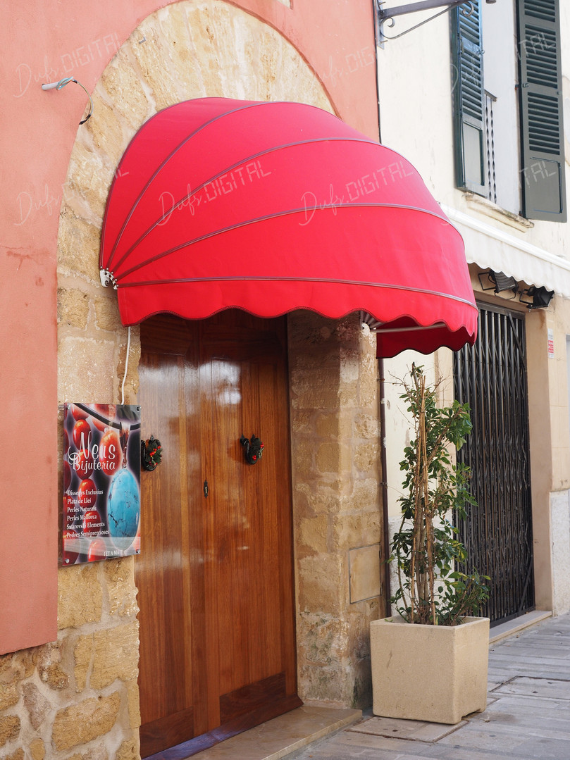 Red Awning Entrance