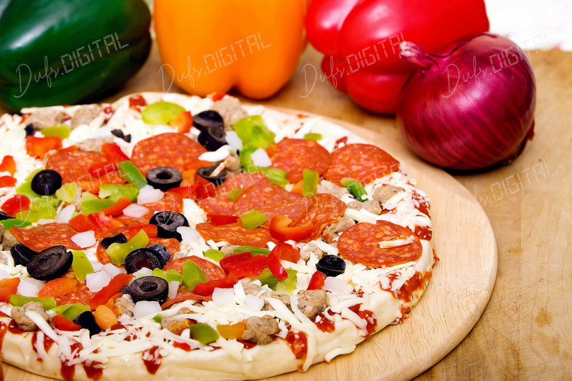 Colorful Pizza Preparation