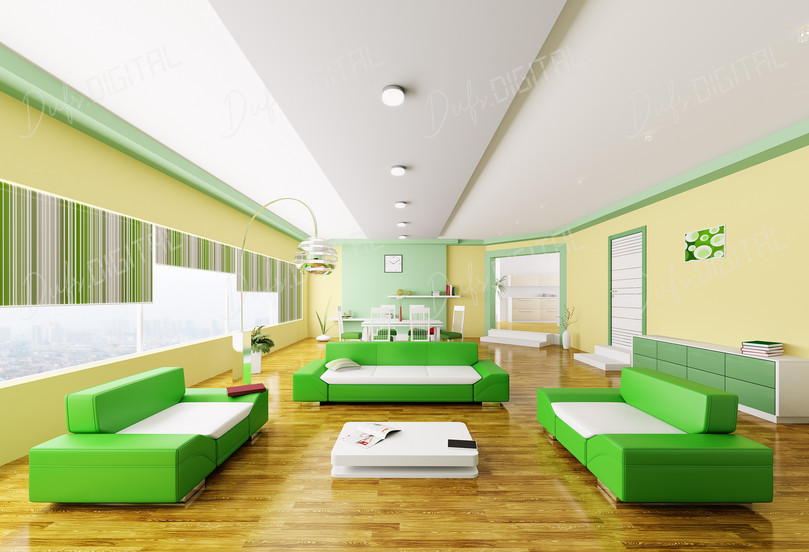 Modern Green Living Room