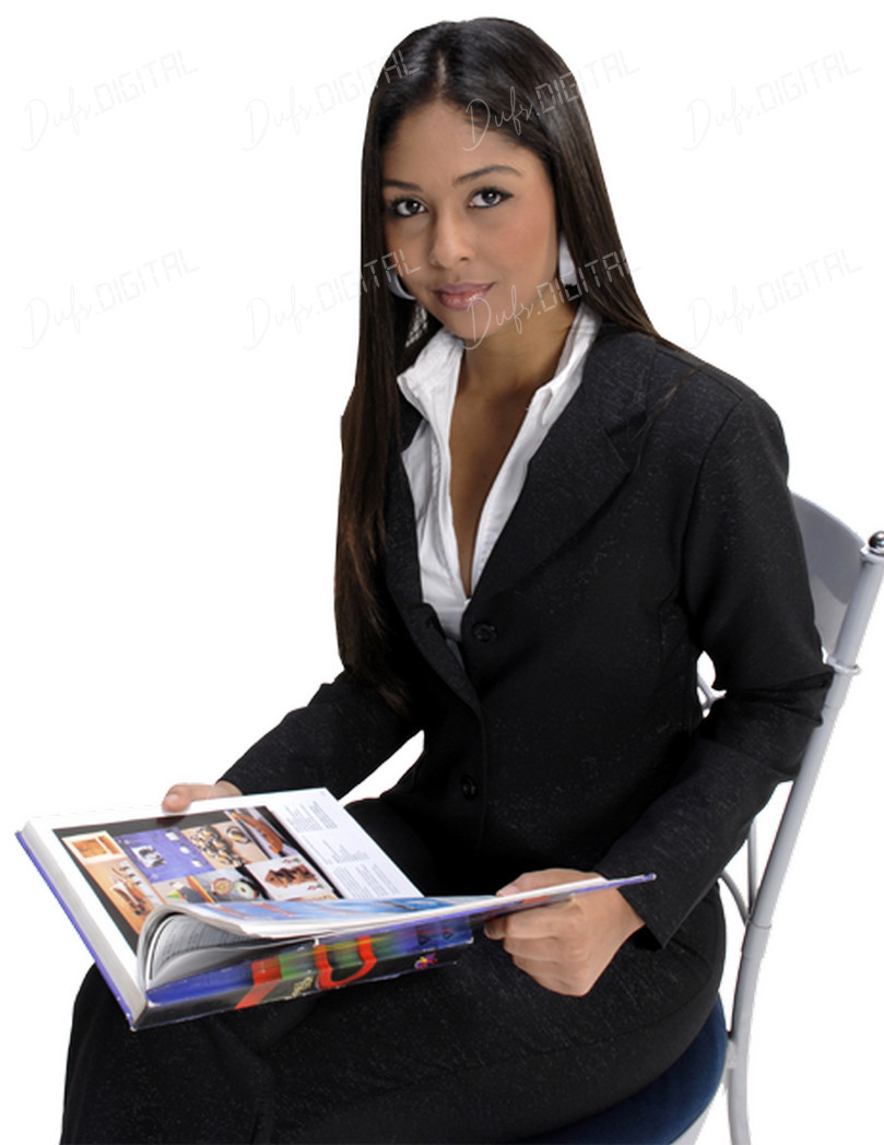 Confident Businesswoman Reading