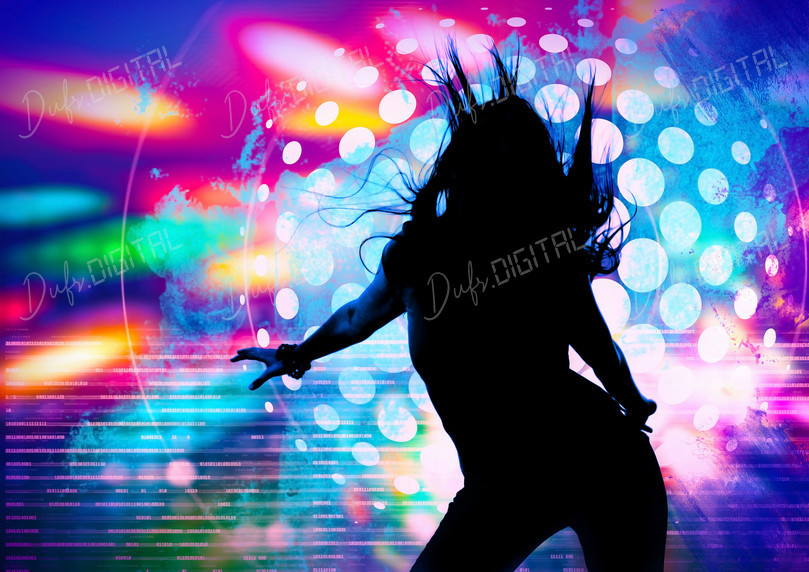Colorful Dance Silhouette