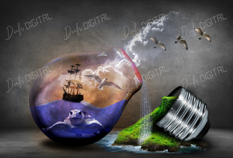 Creative Island in Bottle