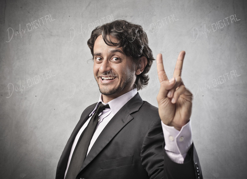 Smiling Businessman Gesture