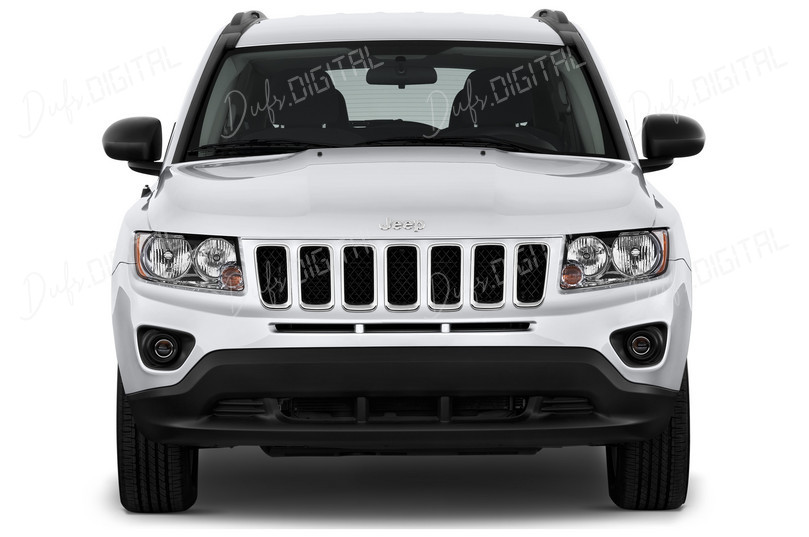 White Jeep Front View