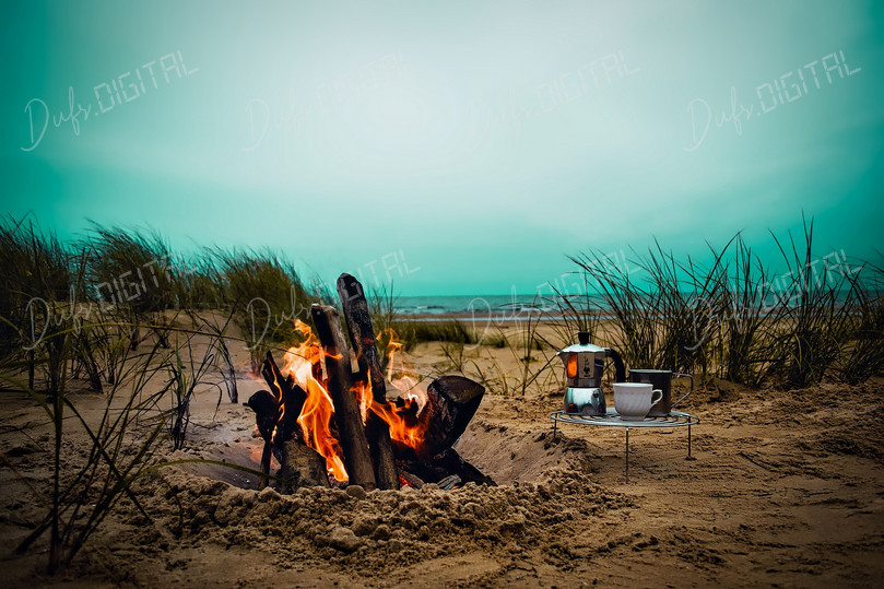 Cozy Beach Campfire